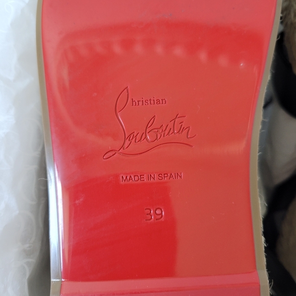 Christian Louboutin Mariza zeppa 130 black leather wedge sandals sz 39 - Picture 4 of 16